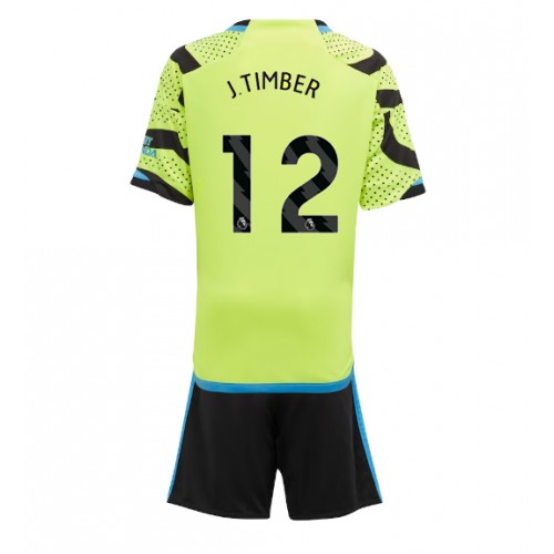 Fotbalové Dres Arsenal Jurrien Timber #12 Dětské Venkovní 2023-24 Krátký Rukáv (+ trenýrky)